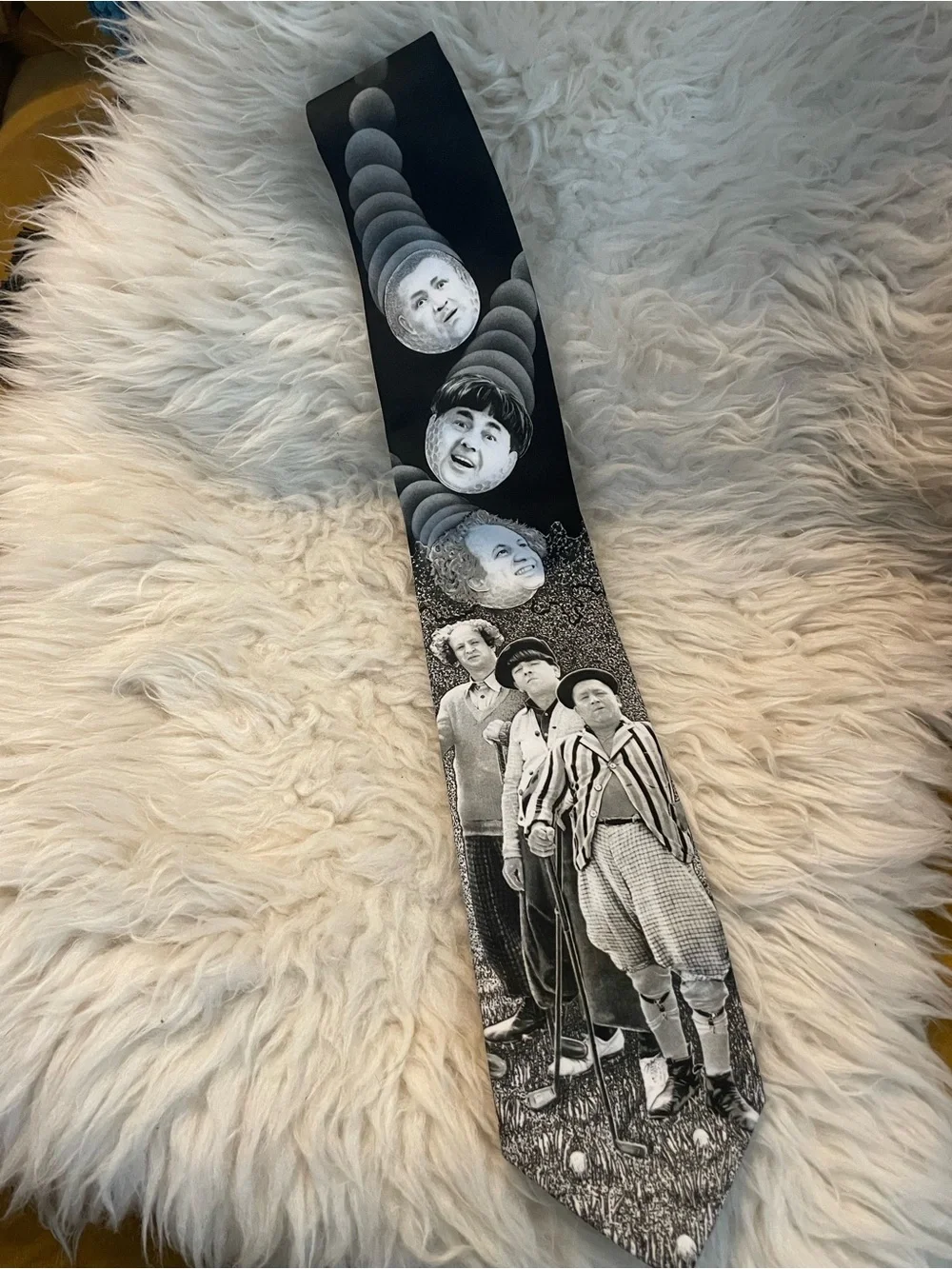 Vintage Ralph Marlin Three Stooges “Golfing Stooges” Tie